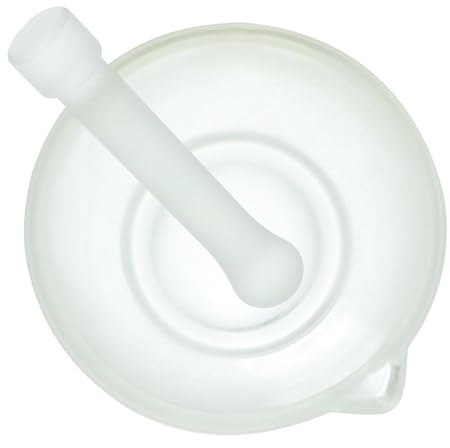 BESTOYARD Set di 1 Ciotola in Vetro con Pestello per Macinare Erbe e Spezie, 90mm, Leggera e Adatta a Cucina e Laboratorio Stili multipli