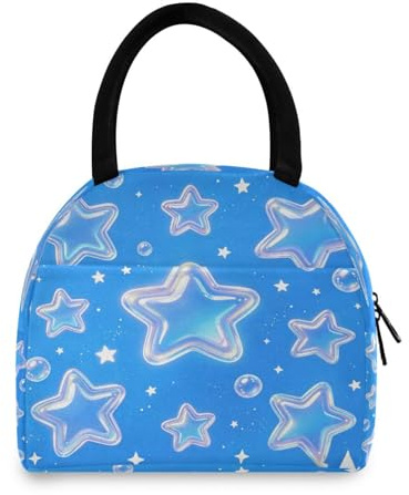 Blue Dream - Borsa termica termica in nylon vintage con mappa stellare, 7 l, per scuola e ufficio