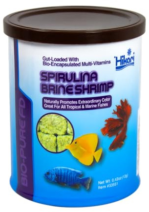 Hikari Bio-Pure Freeze Dried Spirulina Brine Shrimp Cubes for Pets, 0.42-Ounce