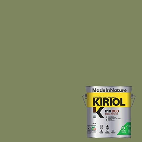 Pintura para madera y metales, capa y acabado, antioxidante, sobre hierro, acero galvanizado, incluso oxidado, muy opacificante, de MadeInNature (0,75 litros por 10 m2, es decir, 5 m2 para 2 capas,