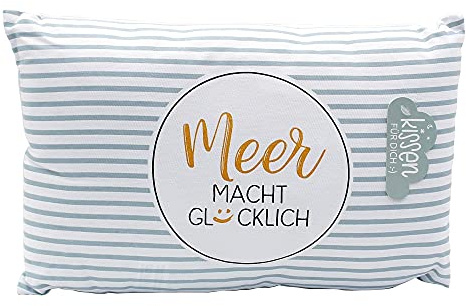Dekohelden24 Havet gör lycklig kudde, med 100% bomull, L/B/H: 40 x 13 x 23 cm