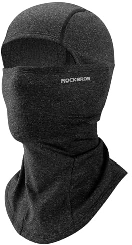 ROCKBROS Ski Mask Cycling Balaclava Windproof Thermal Neck Gaiter Soft Full-mask Polar Fleece Headwear for Autumn Winter Skating Skiing Running Cycling Motorcycling Dark Grey