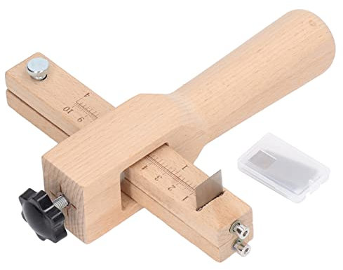 Cortador de Tiras Y Correas de Cuero Cortador de Cinturón de Cuero Cortador de Cuero de Madera Ajustable Herramienta de Corte de Cuero de Calibre de Acero Inoxidable