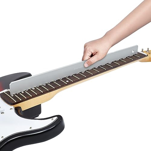 Frautron Gitarrenhals, gekerbte gerade Kante, 4 mm dickes Aluminium, Montagewerkzeug für Gitarrenhals, Profi-Geigenbauer-Reparaturwerkzeug für Gibson 62,9 cm Fender 64,8 cm und die meisten