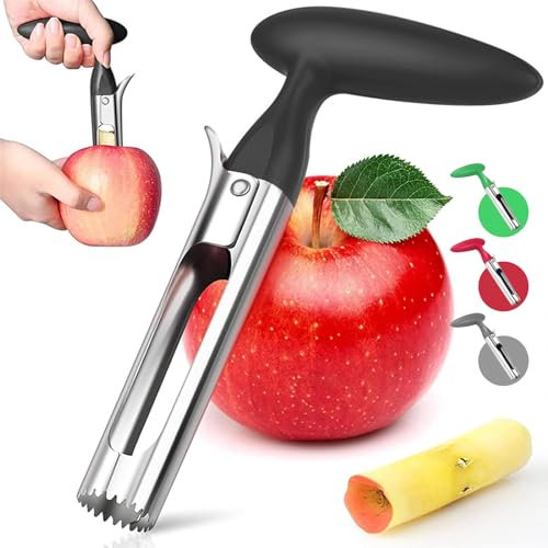 Levatorsoli Mela, Togli Torsolo Mela, Mela o Pera Core Remover Strumento, Mela Lama Seghettata Pera Core Remover Strumento, Durevole e Portatile, per la Casa e la Cucina(Nero)