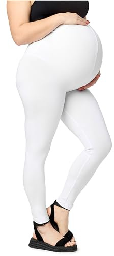 Merry Style stora storlekar, damer, långa gravidleggings av viskos, MS10-460, Vit, 3XL plus size