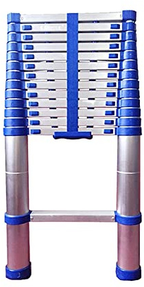SJHDUNBW Pedals Telescopic Ladder Multi-Purpose Telescoping Ladders with Fixed Hook for Home Attic Work Outdoor Use, 3.8m/12.5ft
