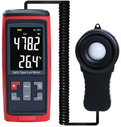 Digital Luxmeter Photometer Belichtungsmesser Beleuchtungsstärke Lichtmesser mit LCD Display，Lichtmessgerät Beleuchtungsmessgerät 0~200000 Lx