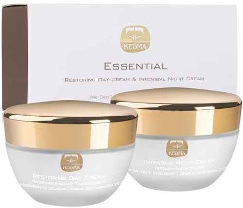 Kedma - Set mit Tages- und Nachtcreme mit Kollagen und Mineralien aus dem Toten Meer - Feuchtigkeitsspendend und Anti-Aging - 2x50g
