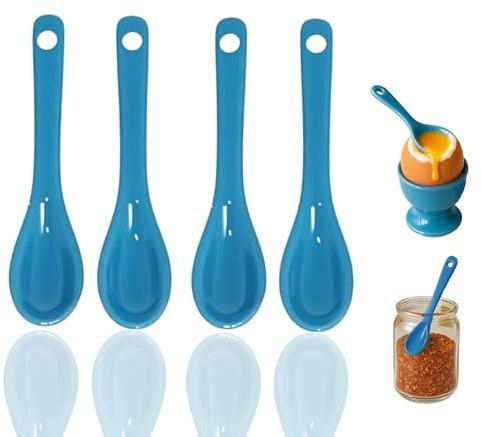 PTORIZNY Mini cucharas para especias, cuchara de cerámica de 3.5 pulgadas para tarros de especias, cucharas de espresso, cuchara pequeña de condimento para sal, café, azúcar, polvo y pimienta (cuchara