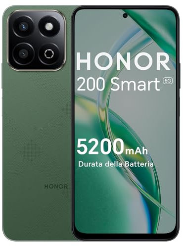 HONOR 200 Smart 5G Smartphone, Android Mobile Phones Without Contract (5200mAh, IP64, 6.8 Zoll 120Hz Display, 256GB / 4GB RAM, 50MP+2MP, Dual SIM, NFC), Forest Green