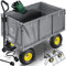 KESSER® Bollerwagen 550kg belastbar Gartenwagen Transportwagen Gartenkarre herausnehmbare Plane Gerätewagen Handwagen vielseitig einsetzbar inkl. Handschuhe Grau