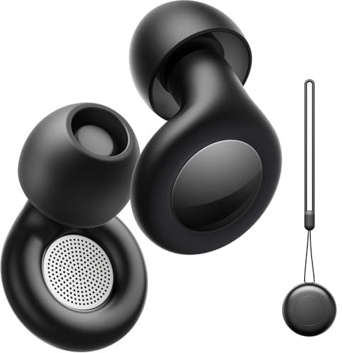 Ohrstöpsel zum Schlafen,Weich Ohrenstöpsel, Wiederverwendbare & Waschbar Noise Cancelling Earplugs mit 25dB geräuschreduzierende,Gehörschutz mit 4 Größen(XS,S,M,L) für Schlaf,Fokus,Konzerte-Schwarz