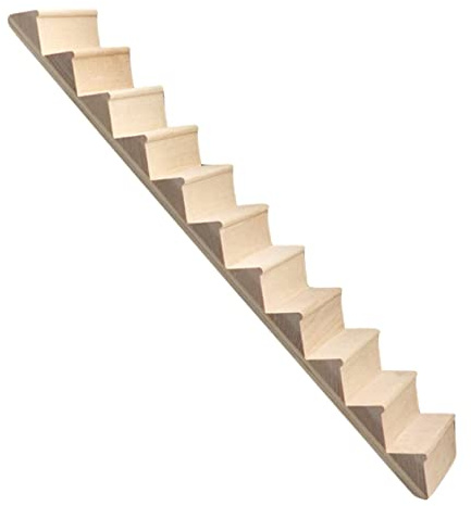 Milisten Mini Escalera De Madera Decorativa para Casa De Muñecas Accesorio DIY Seguro para Niños 12.20X2.20X0.90 Pulgadas Complementos Casa De Muñecas para Bricolaje