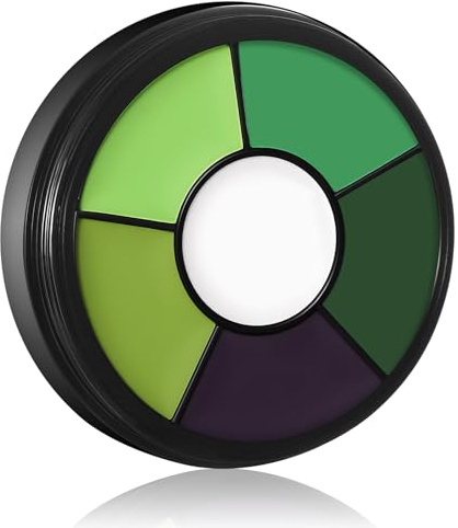 BOBISUKA Green Face & Body Paint – 6 Colors Cream Washable Face Paint for Witch Beetle-Juice Frankenstein Goblin Hunting Camo Costume & Theme – Easy to Blend, High Pigment & Long Lasting