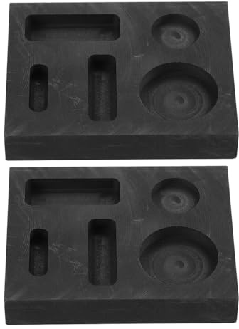NUOBESTY 2 Piezas Molde de Grafito para Fundición con Ranuras Resistente al Calor para Lingotes de Plata y Aleaciones para Joyería y Metalurgia