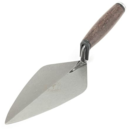 Regal & Barnes Heavy Duty London Brick Trowel 10-12, Hardened Steel, Leather Handle, for DIY and Professional Use (11/279mm)