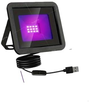 Faretto LED UV da 10 W, proiettore 385-400 nm, luce fluorescente palco, effetto con interruttore for feste, DJ, illuminazione for festival, Attrezzatura leggera speciale(12LEDs-4P)