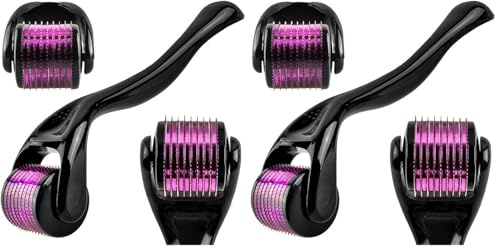 PARENCE - Derma Roller, 0.5 mm Dermaroller Face, Roller Micro Needle para estimular el crecimiento del cabello/Barba - 540 agujas para tonificar el cabello (Paquete de 2)