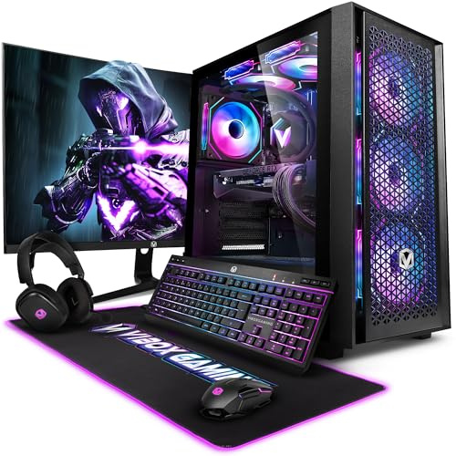 VIBOX IX-609 Gaming PC Bundle • AMD Ryzen 7 7800X3D 8 cœurs • AMD Ryzen RX 9070 XT 16GB • 32GB RAM • 1 to SSD • Windows 11 • 27 Monitor • WiFi 6 + Bluetooth 5.4