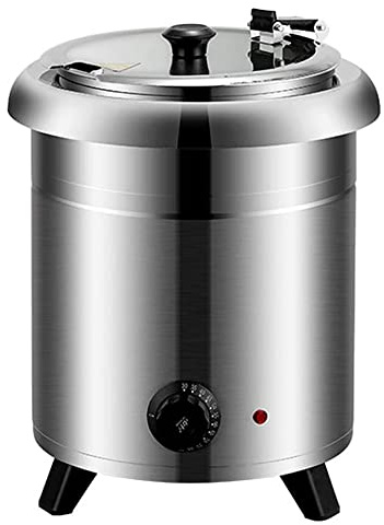 10 l elektrisk långsam spis med temperaturkontroll, värmeskydd, roterande skydd i rostfritt stål, perfekt för soppa, mjölkte och bufférätter