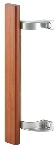 Prime-Line Products C 1189 Sliding Door Pull with Hardwood Handle and 6-1/2-Inch Hole Centers, Aluminum