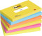 Post-it Notes Energetic Collection, Packung mit 6 Blöcken, 100 Blatt pro Block, 76 mm x 127 mm, Farben: Gelb, Blau, Orange, Pink, Grün - Selbstklebende Notizzettel für Notizen