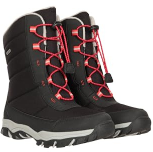 Mountain Warehouse Ohio Youth Snow Boots - Breathable, Waterproof & Quick Drying Childrens Boots - IsoTherm Heat Retention - Ideal For Winter Holidays - For Boys & Girls Black Kids Shoe Size 12