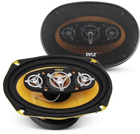 Pyle Car Eight Way Speaker System - Pro 6 x 9 Inch 500W 4 Ohm Mid Tweeter Component Audio Sound Speakers For Car Stereo w/ 120 Oz Magnet Structure, 3.55” Mount Depth Fits Standard OEM -PLG69.8 (Pair)