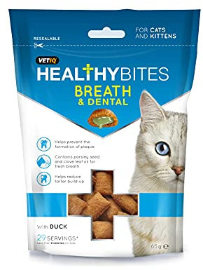 M&C Breath & Dental Healthy Bites Treats for Cats & Kittens (50g)