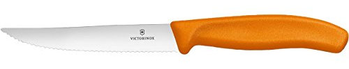 Victorinox 6.7936.12L9 Couteau à Steak/à Pizza avec Tranchant denté, Acier Inoxydable, Orange, 30 x 5 x 5 cm