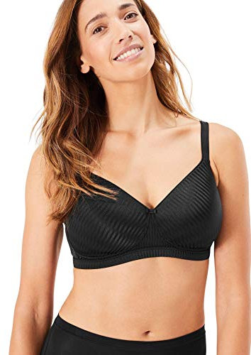 Marks & Spencer Women's Pleated Total Support Non Wired Padded Full Cup T-Shirt Bra, Black, 36A