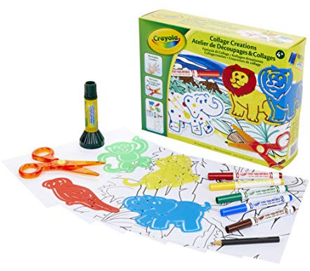 CRAYOLA - Set pour créer des collages colorés en Forme d'animaux, activité créative et idée de Cadeau, 04-0576