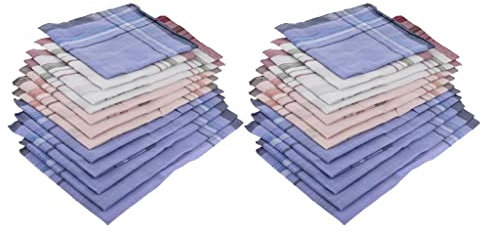 F Fityle 24 Stücke Taschentuch/Stofftaschentücher aus Baumwolle, für Herren und Damen 36 x 37 cm