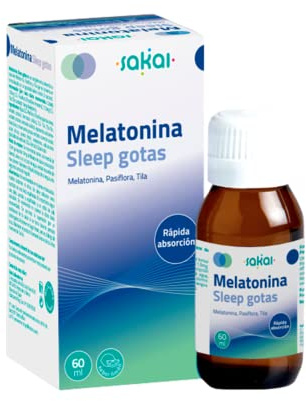 Sakai– Melatonina Sleep Gotas– Gotas para Dormir Bien– Relajante natural- 1.9mg Melatonina- Para Conciliar el Sueño-Sueño reparador- Rápida Absorción Sublingual- Pasiflora y Tila- Sabor Limón