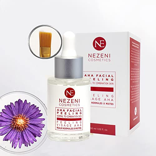 Peeling Químico Facial 4 POTENTES ÁCIDOS: 10% Glicólico, Azeláico, Láctico, Tartárico | Limpieza de Poros, Elimina Puntos Negros y Espinillas | Nezeni Cosmetics - BAJO CONSERVANTES