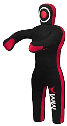 Lisaro Judo Dummy Schnuller Gr. 170 | Box-Dummies | Canvac | schwarz-rot | UNGEFÜLLT | stehend | Grappling Dummy