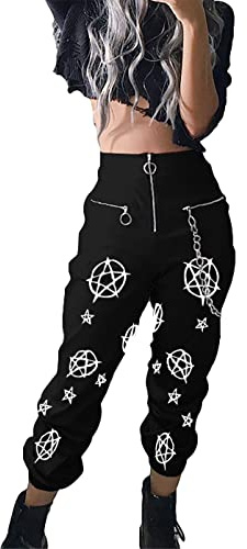 DINGJIUYAN Gothic Clothing Aesthetic Pants Motorcycle Pants Women Plus Size Goth Goth Shorts Pastel Goth Clothing Emo Clothes for Women Cargo Shorts y2k steam Punk Clothes Women, 07-black
