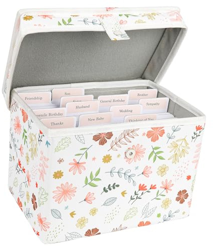 PZRLit Greeting Card Organizer Storage Box with 12 Removable Dividers - Store 140+ Cards, Ideal for Photos, Crafts, Envelopes, Scrapbooking, Paper, Stickers Holder