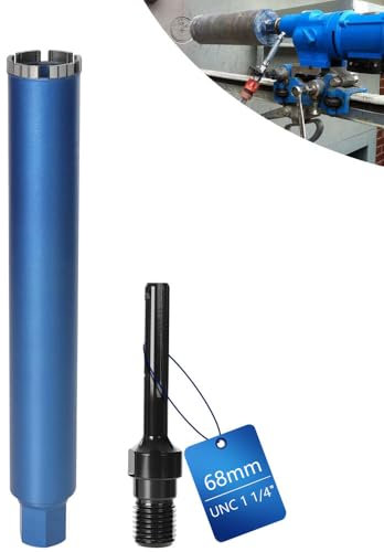 Diamantbohrkrone Dosensenker für Kernbohrgeräte inkl. 10 mm Turbo, L 460mm | Ø68 mm | SDS-MAX Adapter | 1 ¼ Zoll UNC | Nass Trocken Bohrkrone Kernbohrer Lasergeschweißte zum Beton Granit Mauerwerk