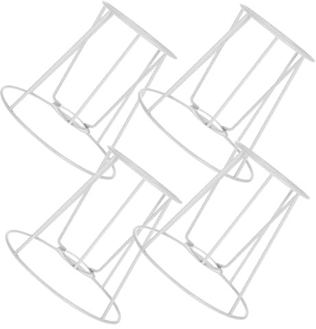 KONTONTY Telaio Per Paralume Fai Da Te in Ferro Conico Supporto Per Lampade Da Tavolo Resistente e 4 Pezzi