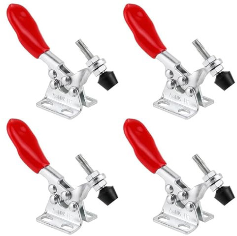 4 Piezas Abrazadera de Palanca de Mano, Herramienta de Liberación Rápida Horizontal Pestillo de Tensión Abrazadera de Palanca Horizontal para Soldadura/Maquinaria/Carpintería
