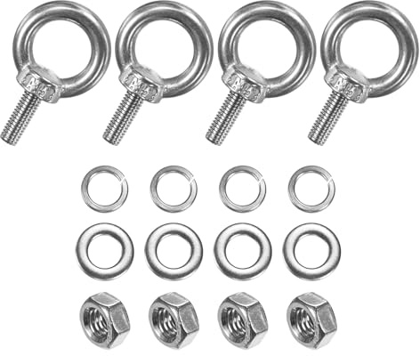 M METERXITY 4-Sets Boulons À Œil En Acier Inoxydable M5x14mm Boulon À Œil À Épaulement De Levage Avec Écrous À Œil À Épaulement Longueur 0.55 Pouce Pour Suspension/Fixation