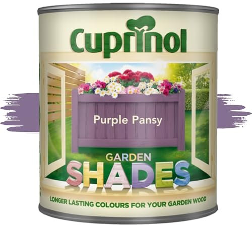 AOC24 Garden Fence Shade Paint - Exterior Wood Paint for Sheds, Fences - Water-Based, Quick Drying 1 Hour - Use on Wood, Terracotta, Stone, Brick - Outdoor Garden (Purple pansy, 1 Liter)