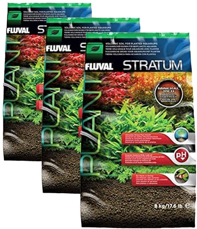 Fluval Plant and Shrimp Stratum Aquarium Planting Substrate, Brown, 8 kg (Pack of 3)