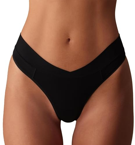 Underdays The Everyday Thong – Black Micro-Modal Underwear for Women | Ultra-Soft TENCEL™ Fabric, Breathable Anti-Microbial Gusset, No VPL, All-Day Comfort (XS–XXL)