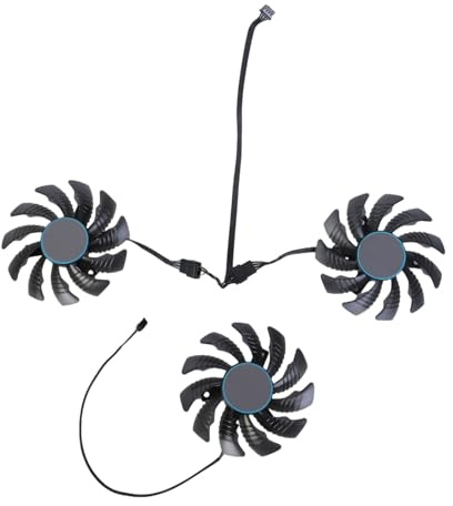 QUEENYARD CF9010U12D - Ventilador de refrigeración de tarjeta gráfica VGA de 12 V 0,35 A, 4 pines para 3060Ti 3070 3070Ti RTX3070, 3 unidades