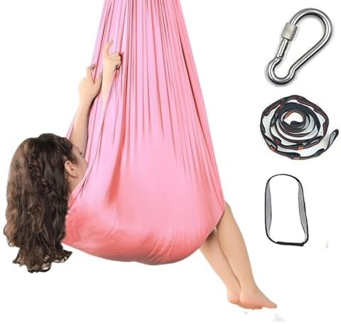 Hammock Swing Chair for Outdoor & Indoor, Lightweight & Portable, Perfect for Camping(Pink)