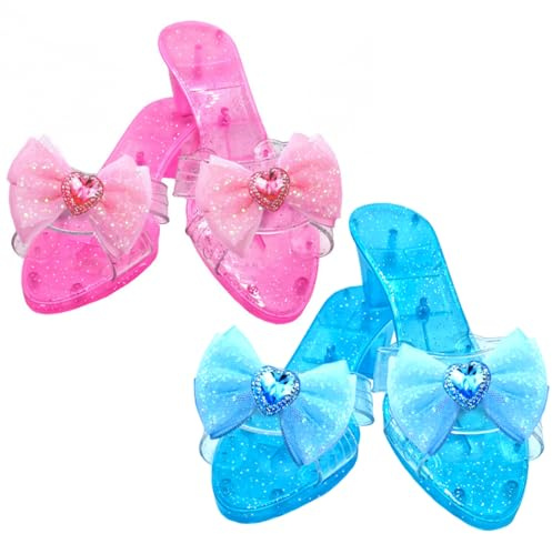 Scarpe da Principessa, 2 Paia di Scarpe Eleganti con Tacco Alto, Antiscivolo, Portatili, finte di Giocare con Tacchi in per Giochi e Giocattoli in Costume da Giorno per Personaggi scolas