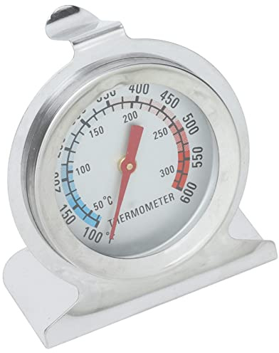 Kikumi Thermomètre à Pointeur de Four, en Acier Inoxydable, Haute Précision, Type Support, adapté aux Fours, Grils avec Nettoyage Facile